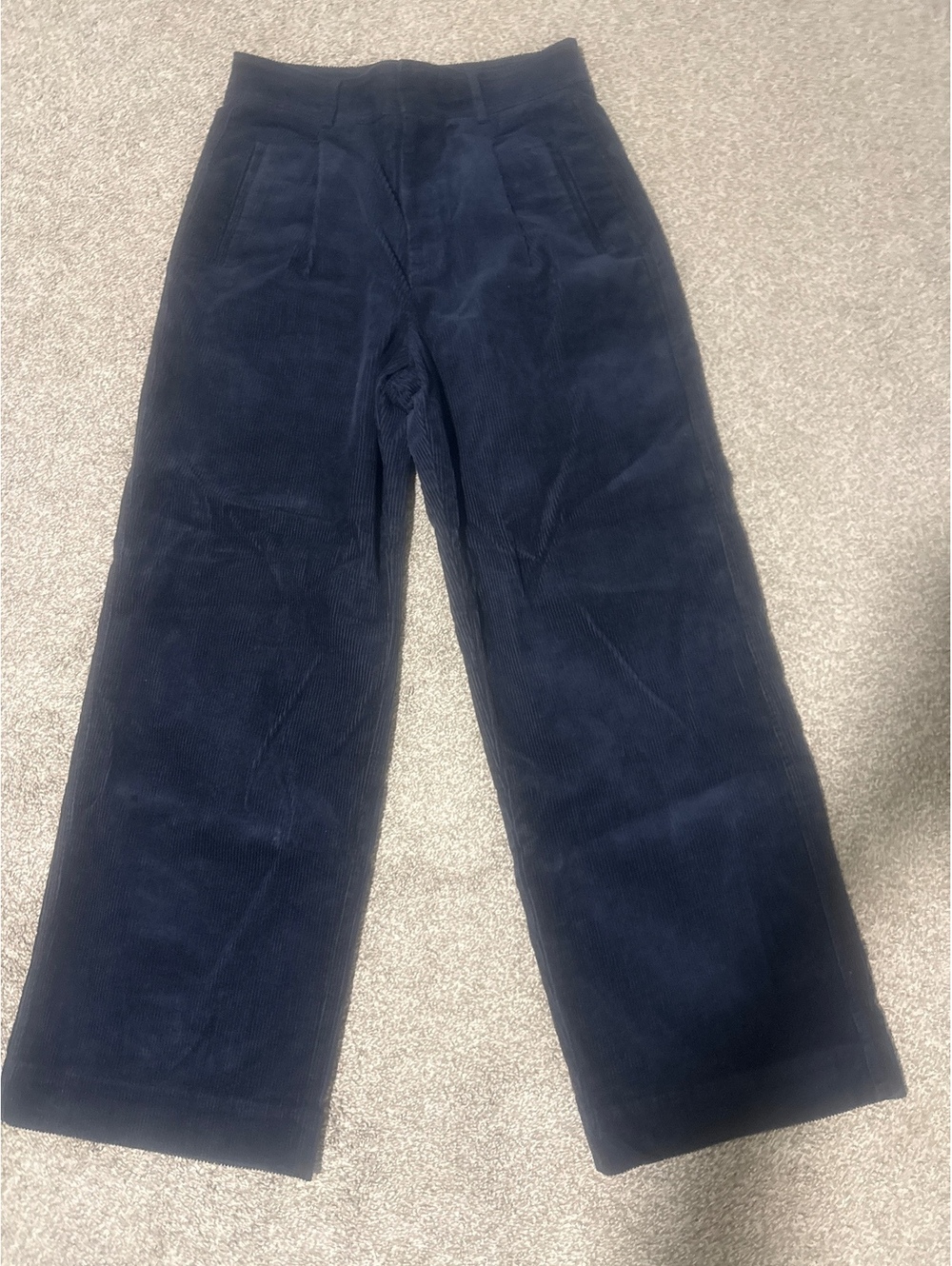 Everlane Navy Blue Wide Leg Corduroy Pants Size 8